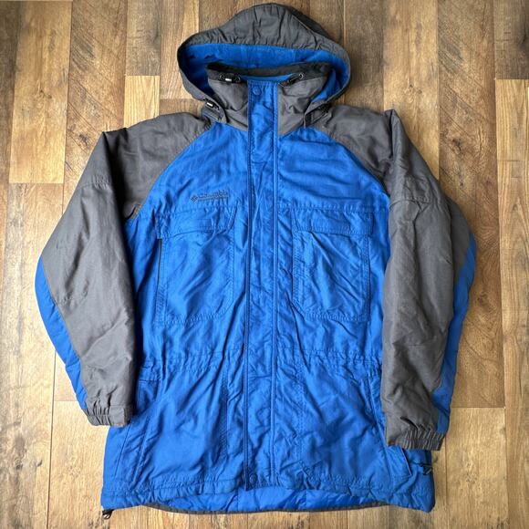 Vintage‎ 90s Columbia Snow Jacket Men's XL Blue Hooded Waterproof Skiing 5583 - Picture 1 of 12